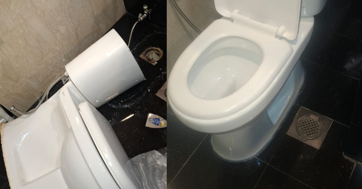 Toilet choke clearing using plumbing auger